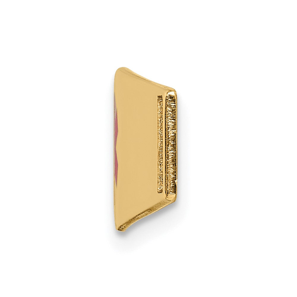 14K 38x10mm Centered Red Epoxy Enameled Soft Diamond Shape Medical ID Plate # 819