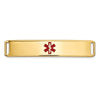 14K 38x8mm Centered Red Epoxy Enameled Medical ID Plate # 819