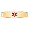 14K 39x13mm Centered Red Epoxy Enameled Soft Diamond Shape Medical ID Plate # 820