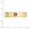 14K 39x10mm Centered Red Epoxy Enameled Medical ID Plate # 820