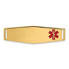 14K 39x13mm Off-Center Red Epoxy Enameled Soft Diamond Shape Medical ID Plate # 820