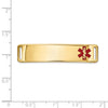 14K 39x10mm Off-Center Red Epoxy Enameled Medical ID Plate # 820