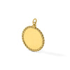 14k Plain .013 Gauge Round Engravable 24.9mm Disc with Rope Edge Charm