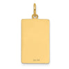 14k Patterned Sunburst with Diagonal Stripe .013 Gauge Engravable Rectangular 18x12mm Disc Charm