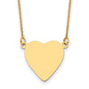 14k Plain .018 Gauge Heart Engravable 16.8x16.1mm Disc 18 inch Necklace