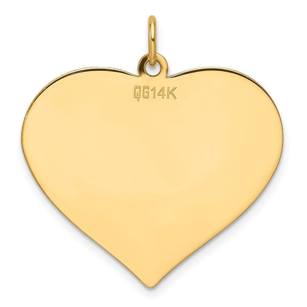 14k Plain .013 Gauge Engraveable Heart 25.7x28.9mm Disc Charm