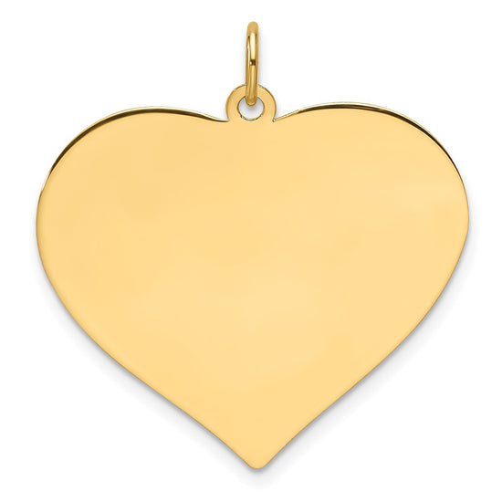 14k Plain .027 Gauge Engraveable Heart 25.7x28.9mm Disc Charm