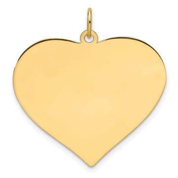 14k Plain .027 Gauge Engraveable Heart 25.7x28.9mm Disc Charm