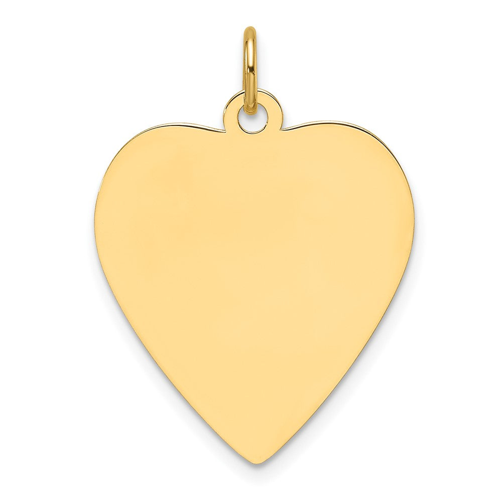 14k Plain .011 Gauge Engravable Heart 22.8x20.7mm Disc Charm