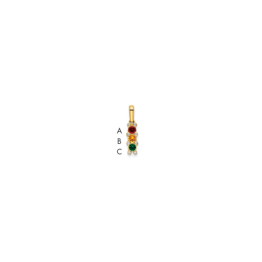 Family Jewelry Birthstone & Diamond Set Pendant
