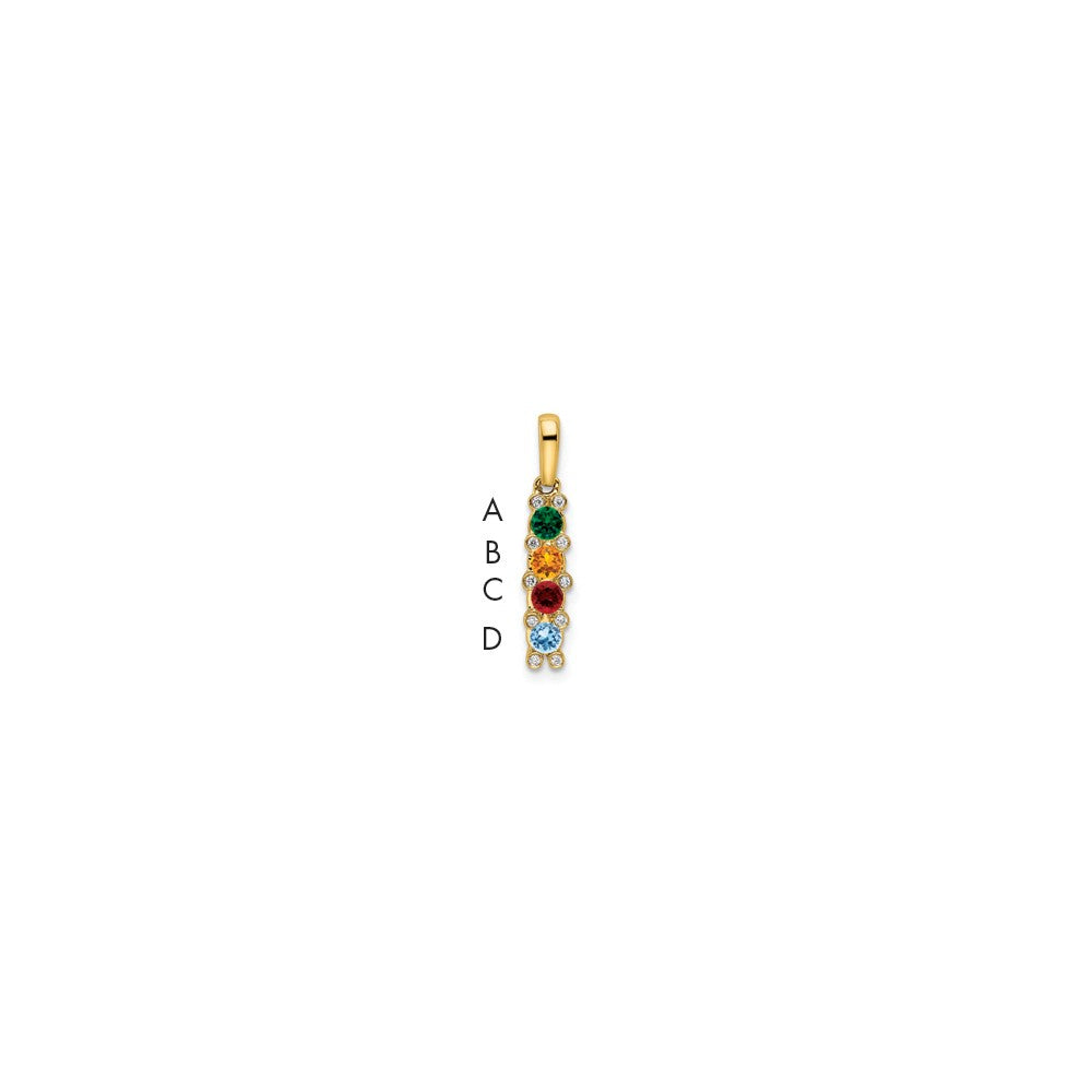 Family Jewelry Birthstone & Diamond Set Pendant