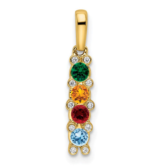 Family Jewelry Birthstone & Diamond Set Pendant