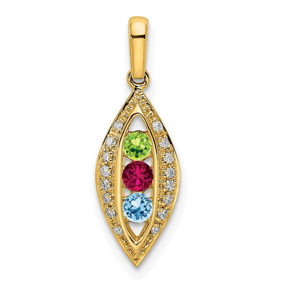 Family Jewelry Birthstone & Diamond Set Pendant