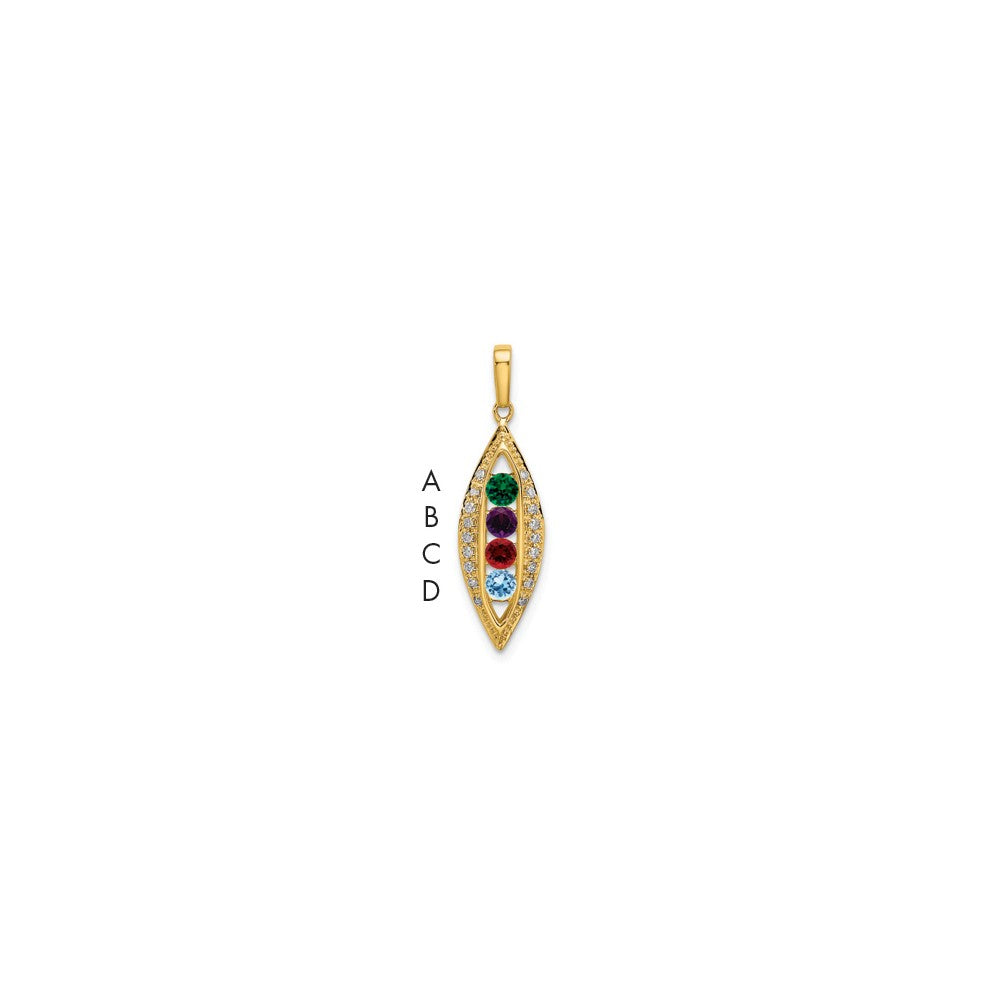 Family Jewelry Birthstone & Diamond Set Pendant