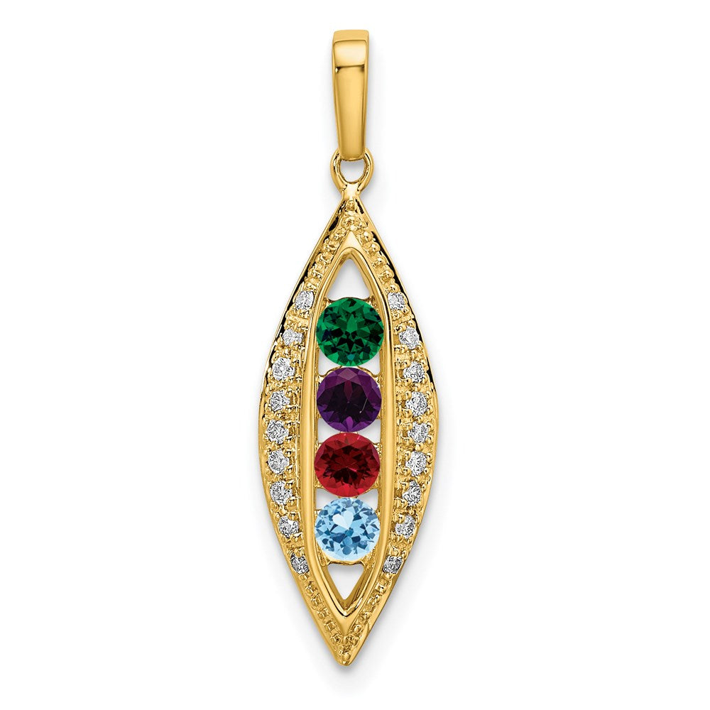 Family Jewelry Birthstone & Diamond Set Pendant