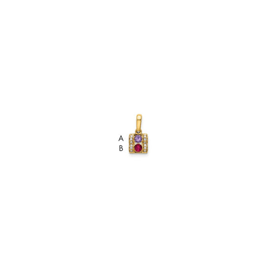 Family Jewelry Diamond Semi-Set Pendant