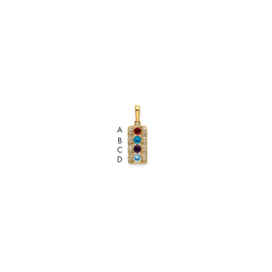 14K Family Jewelry Diamond Semi-Set Pendant