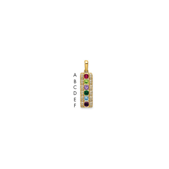 Family Jewelry Diamond Semi-Set Pendant