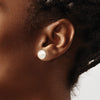 14k 10-11mm White Saltwater Cultured Mabe Pearl Post Earrings