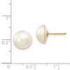 14k 10-11mm White Saltwater Cultured Mabe Pearl Post Earrings