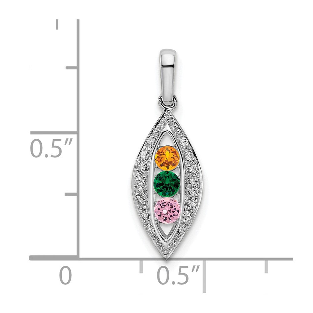 Family Jewelry Birthstone & Diamond Set Pendant