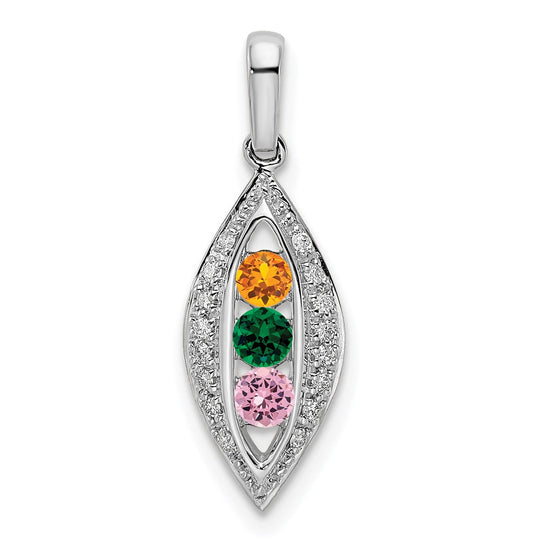 Family Jewelry Birthstone & Diamond Set Pendant