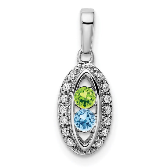 Family Jewelry Birthstone & Diamond Set Pendant