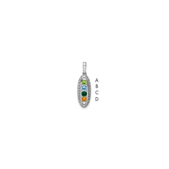 Family Jewelry Birthstone & Diamond Set Pendant