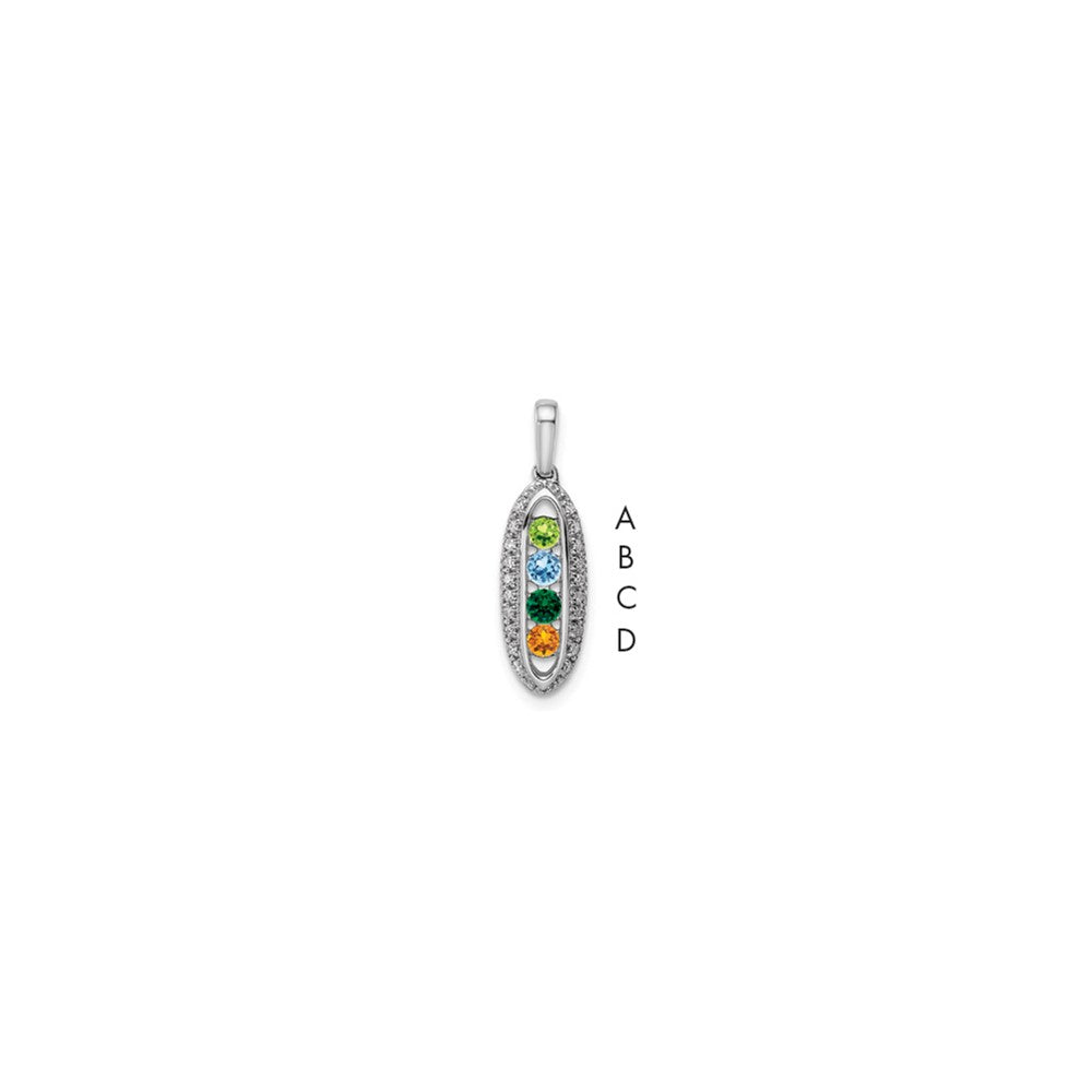 Family Jewelry Birthstone & Diamond Set Pendant