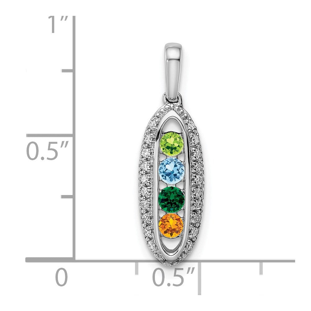 Family Jewelry Birthstone & Diamond Set Pendant
