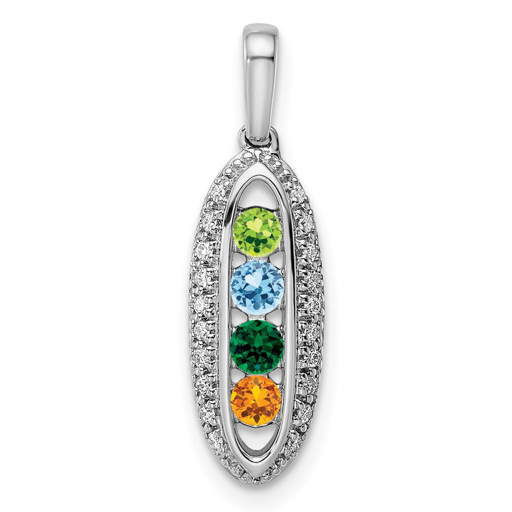 Family Jewelry Birthstone & Diamond Set Pendant