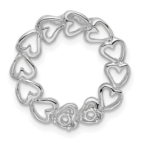 14k White Gold 2 Stone Family Pendant Mounting