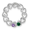 14k White Gold 2 Stone Family Pendant Mounting