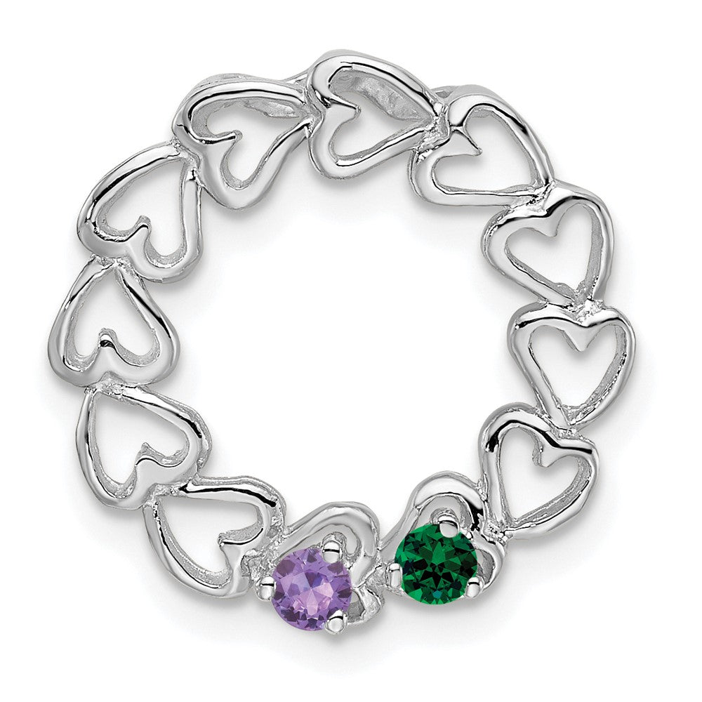 14k White Gold 2 Stone Family Pendant Mounting