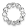 14k White Gold 3 Stone Family Pendant Mounting
