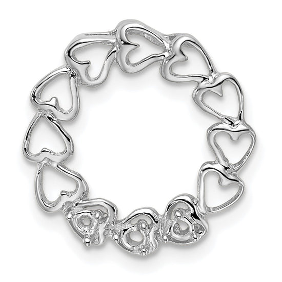 14k White Gold 3 Stone Family Pendant Mounting