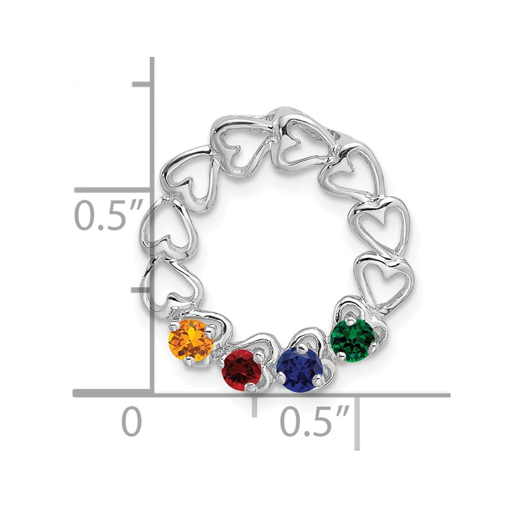 14k White Gold 4 Stone Family Pendant Mounting