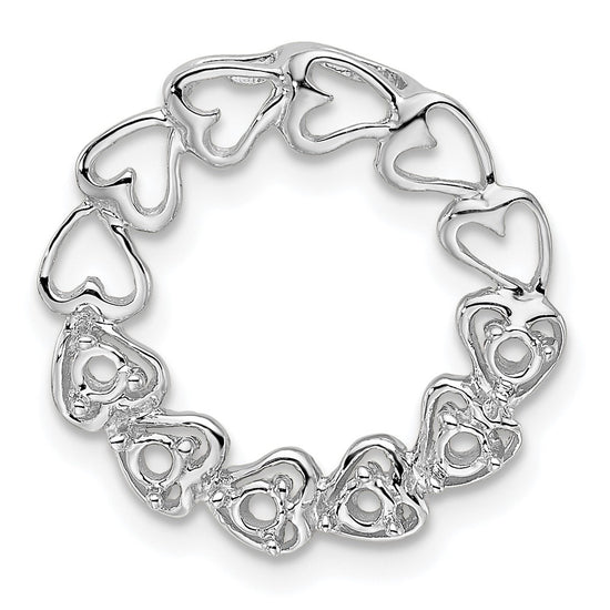 14k White Gold 6 Stone Family Pendant Mounting