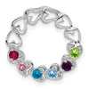 14k White Gold 6 Stone Family Pendant Mounting