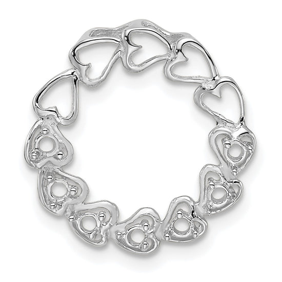 14k White Gold 7 Stone Family Pendant Mounting