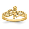 Birthstone Mothers Ring with Angel on Band