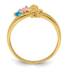 Birthstone Mothers Ring with Angel on Band