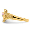 Birthstone Mothers Ring with Angel on Band