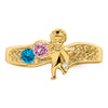 Birthstone Mothers Ring with Angel on Band
