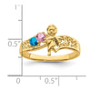 Birthstone Mothers Ring with Angel on Band
