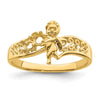 Birthstone Mothers Ring with Angel on Band