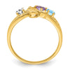 Birthstone Mothers Ring with Angel on Band