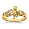 Birthstone Mothers Ring with Angel on Band