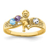 Birthstone Mothers Ring with Angel on Band