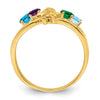 Birthstone Mothers Ring with Angel on Band